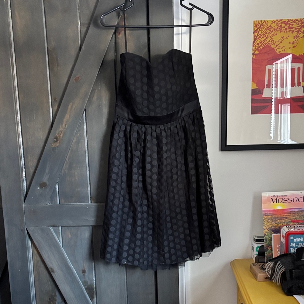 White House Black Market Strapless Polka Dot Dress